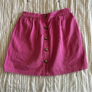 Mini Boden Pink Button-Front Skirt